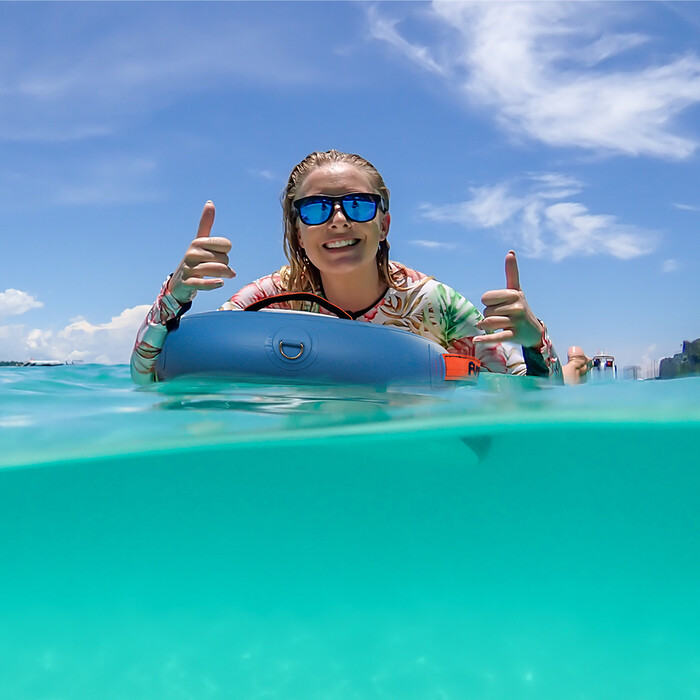 Aufblasbares Paddle Board Bodyboard für Kinder - Blaue Blätter - Österreich