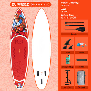 Aufblasbares Surf-Paddleboard 11' - Sup Koi Orange Farben - Österreich