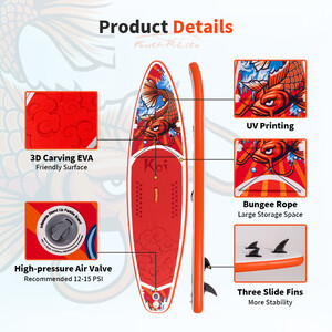 Aufblasbares Surf-Paddleboard 11' - Sup Koi Orange Farben - Österreich