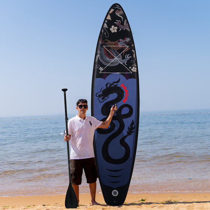 Aufblasbares Surf-Paddleboard 11' - Schwarzer Drache - Österreich